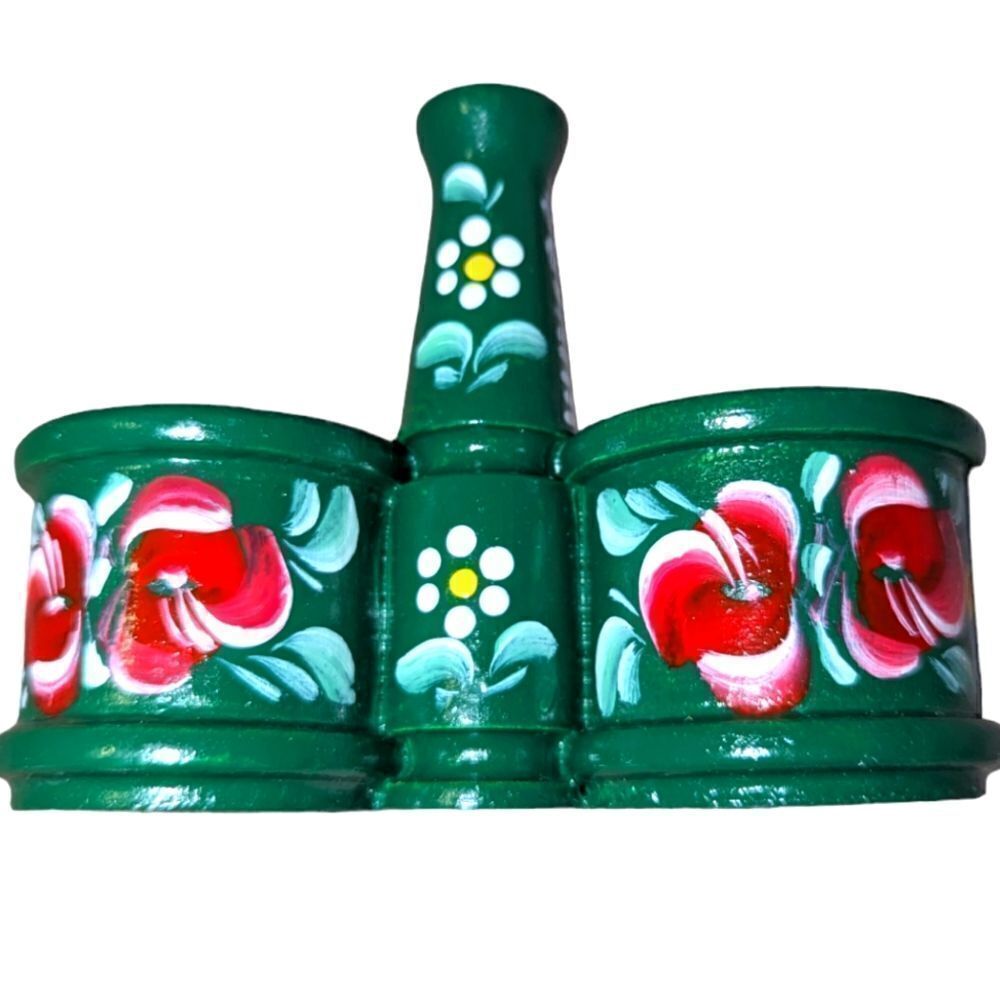 Vintage hand painted floral container Hungary